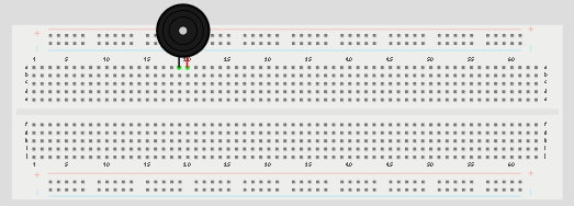 LED fixed on breadboard