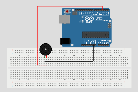 LED fixed on breadboard
