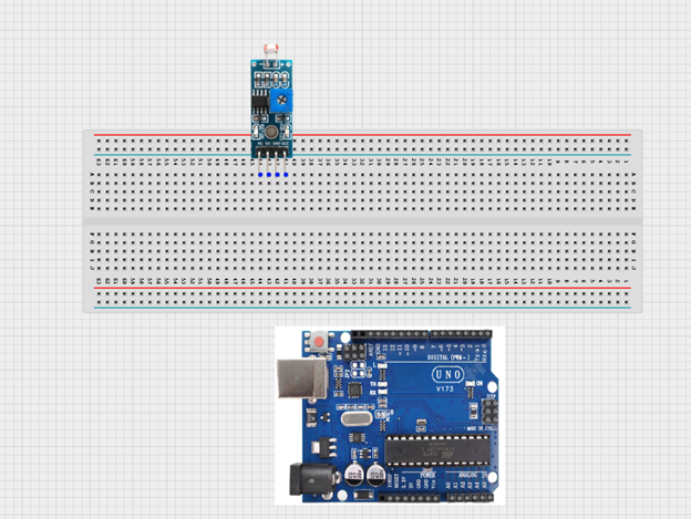 LDR fixed on breadboard