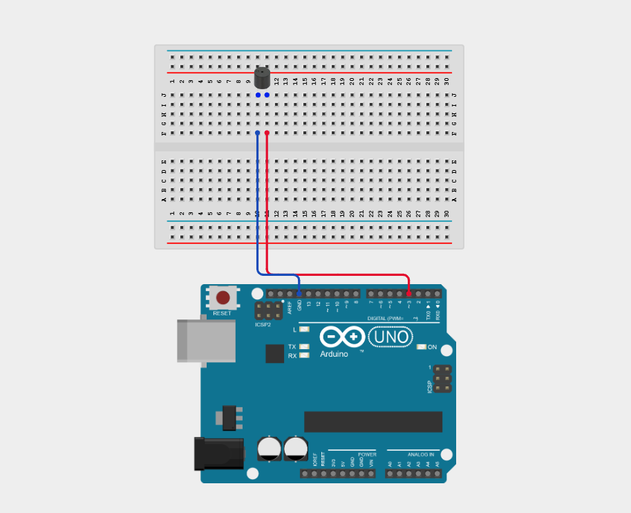 Component on breadboard
