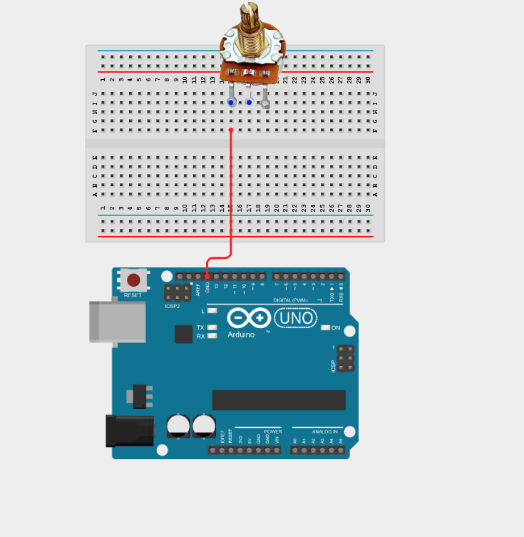 Component on breadboard