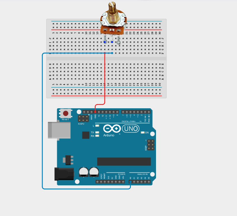 Component on breadboard