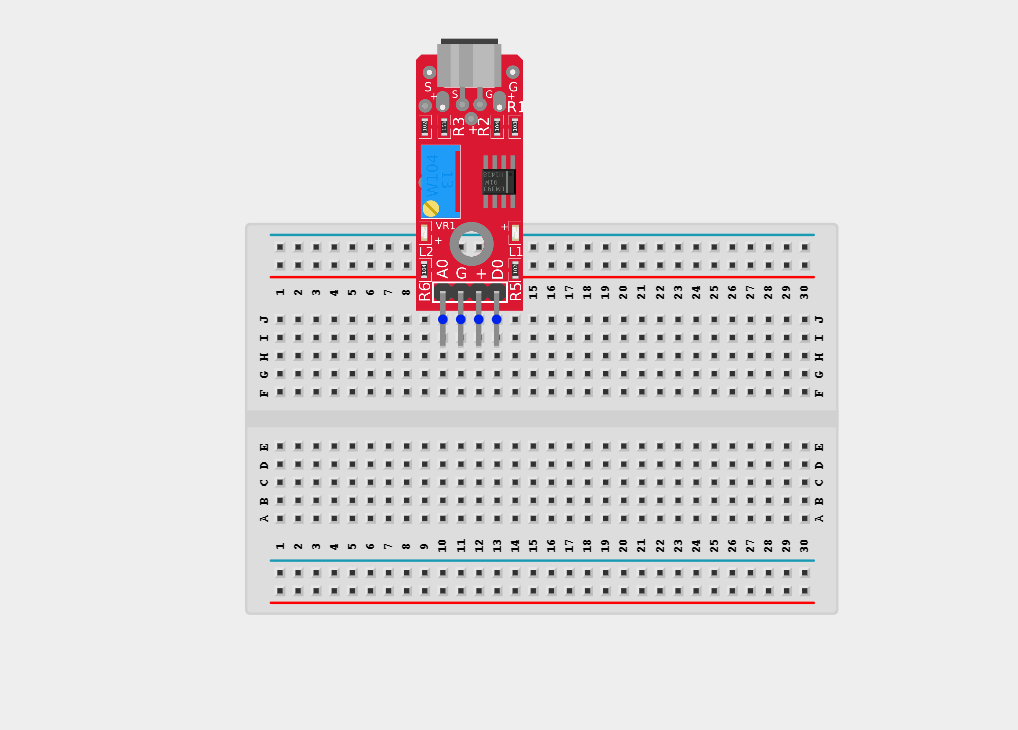 Component on breadboard