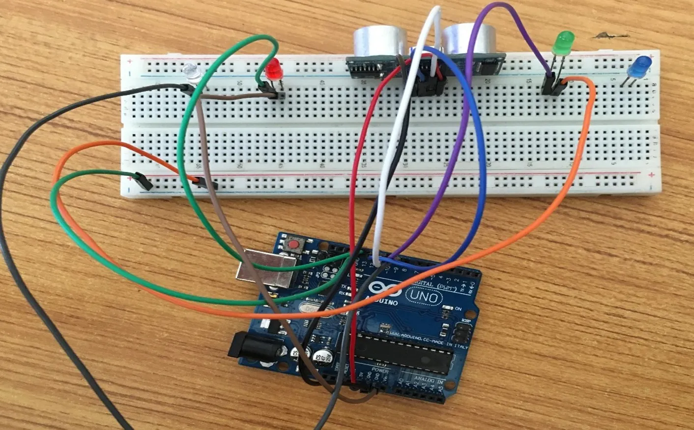 gray wire on breadboard