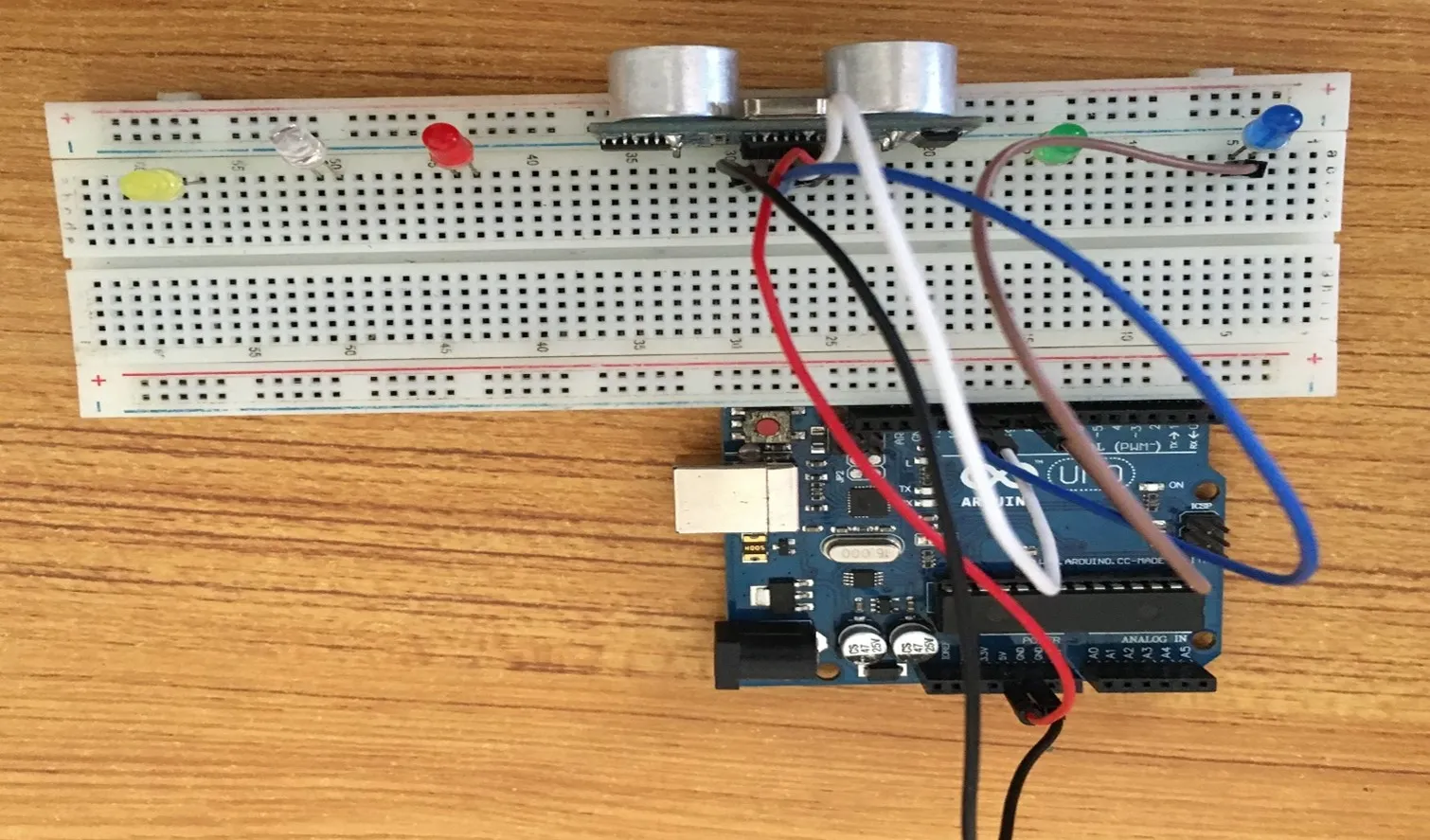 brown wire on breadboard