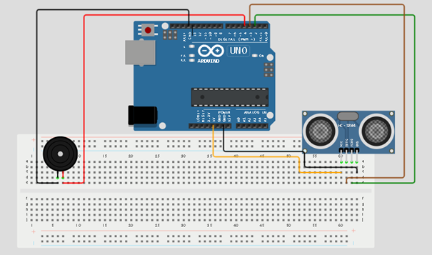 white wire fixed on breadboard