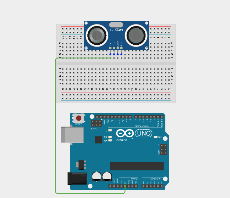 Components on breadboard