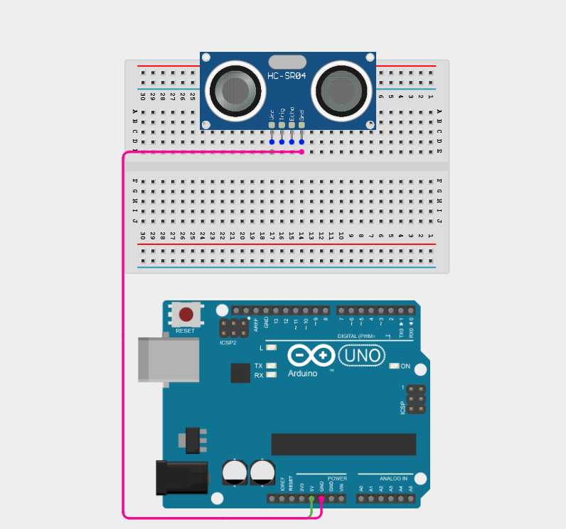 Components on breadboard