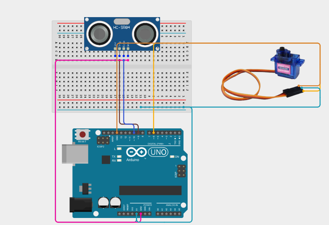 Components on breadboard