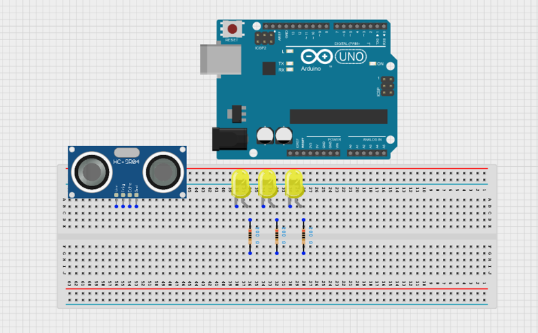 Mount the ultrasonic Sensor on the Breadboard