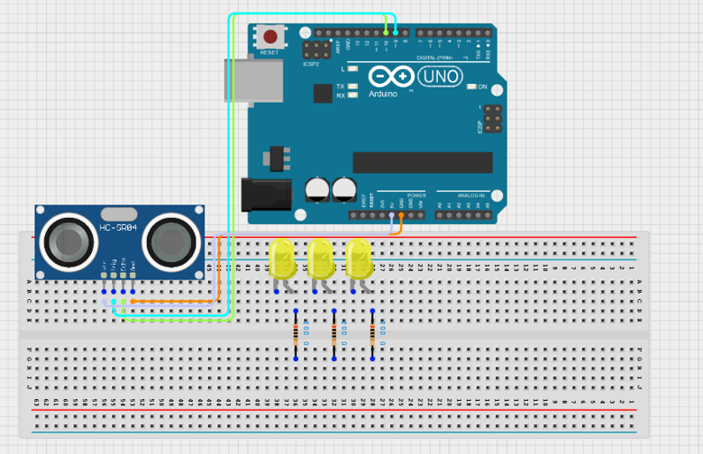 Mount the ultrasonic Sensor on the Breadboard