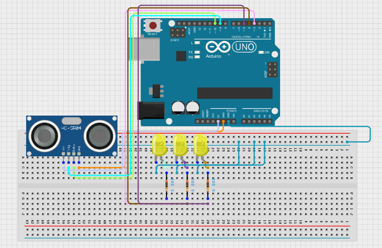 Mount the ultrasonic Sensor on the Breadboard