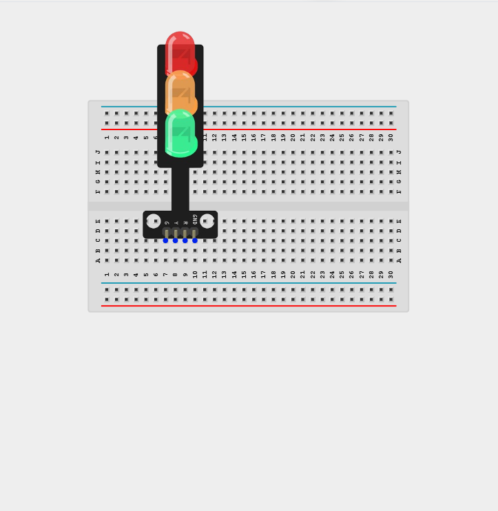 Components on breadboard