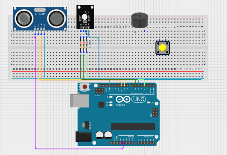 Mount the ultrasonic Sensor on the Breadboard