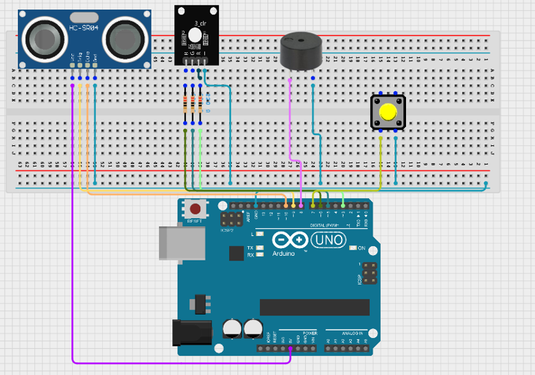 Mount the ultrasonic Sensor on the Breadboard