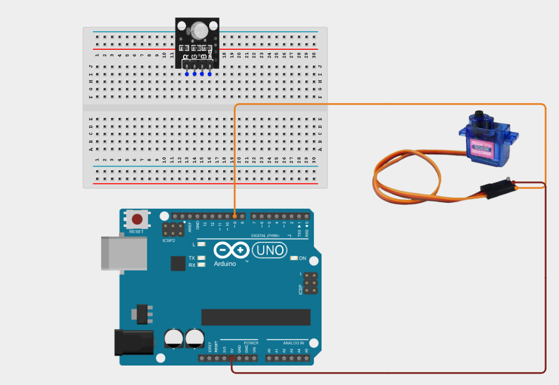 Components on breadboard