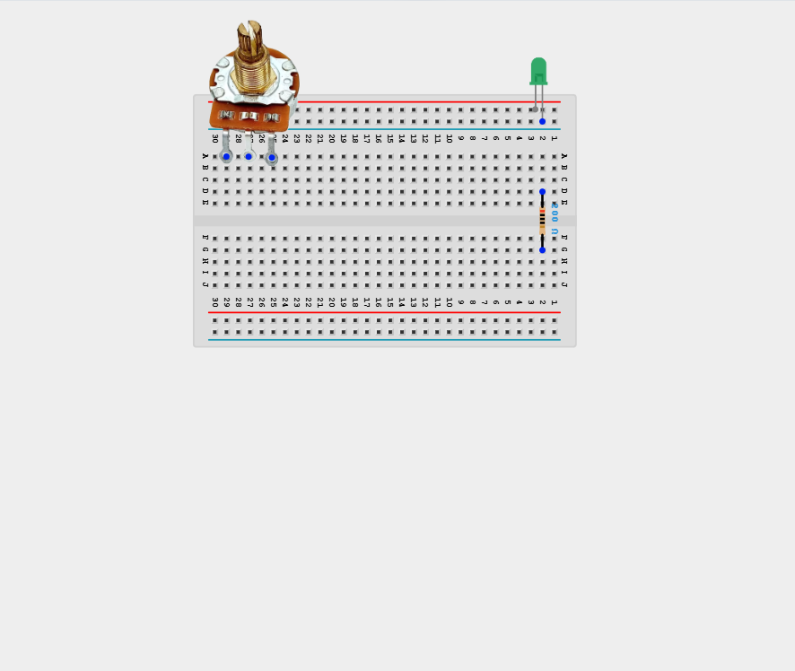 Components on breadboard