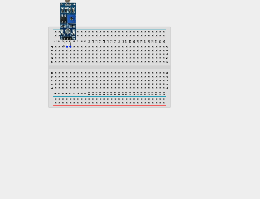 Components on breadboard