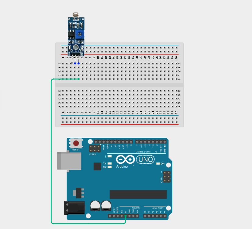 Components on breadboard