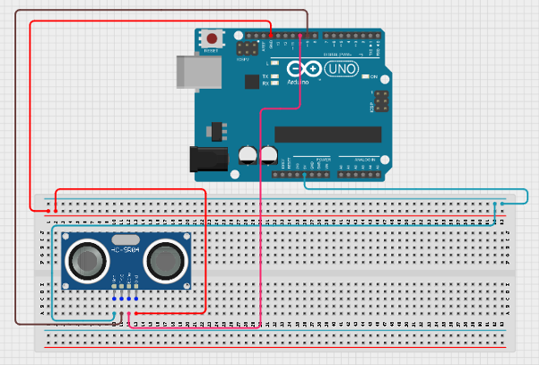 Mount the ultrasonic Sensor on the Breadboard
