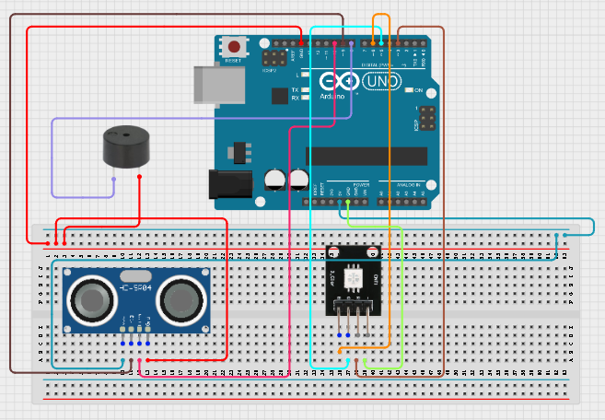 Mount the ultrasonic Sensor on the Breadboard