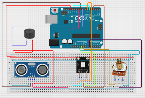 Mount the ultrasonic Sensor on the Breadboard