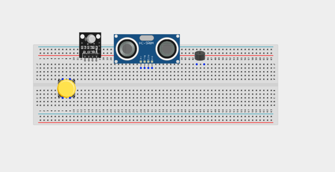 Components on breadboard