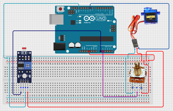 LED fixed on breadboard