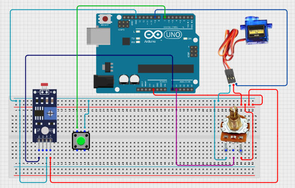 LED fixed on breadboard
