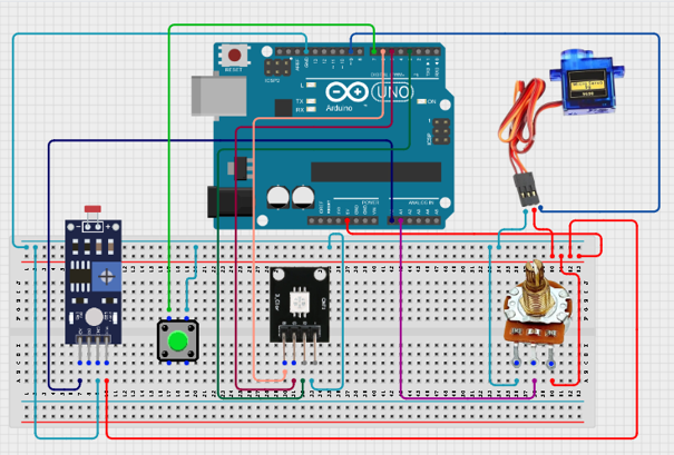 LED fixed on breadboard