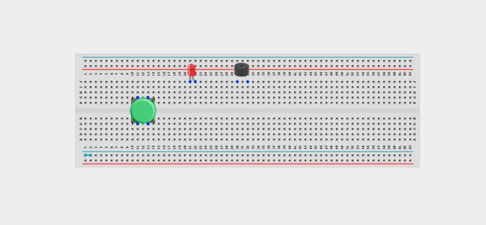 Components on breadboard