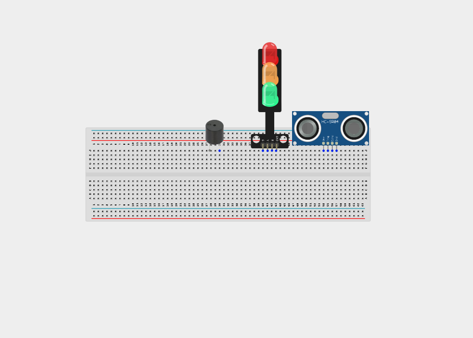 Components on breadboard