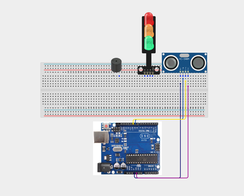 Components on breadboard