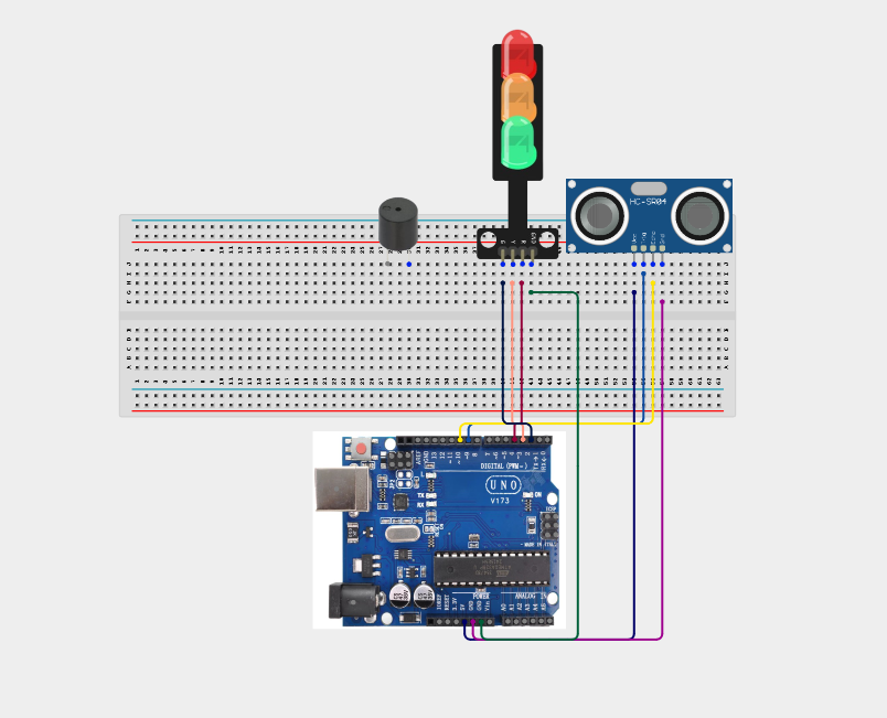 Components on breadboard