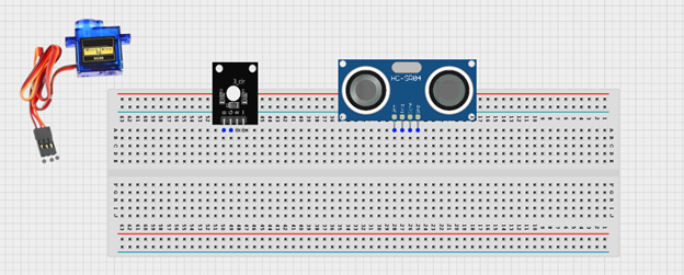 LED fixed on breadboard