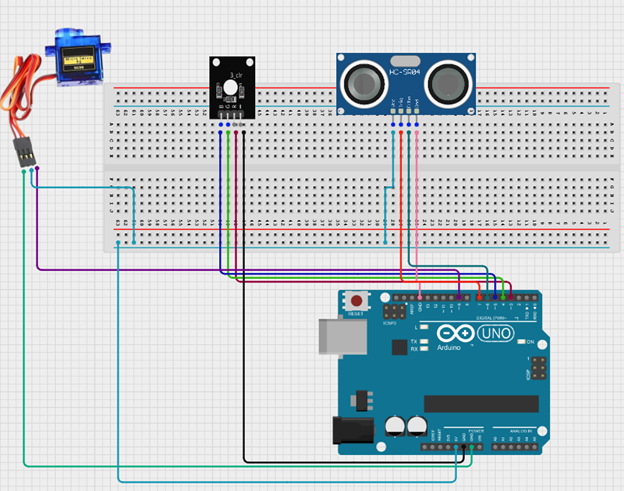 LED fixed on breadboard