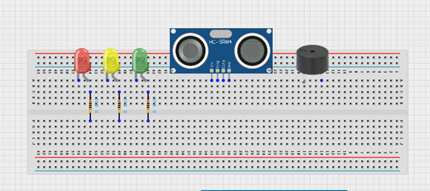 LED fixed on breadboard
