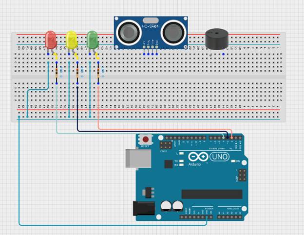 LED fixed on breadboard