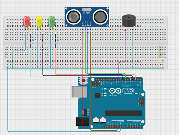 LED fixed on breadboard