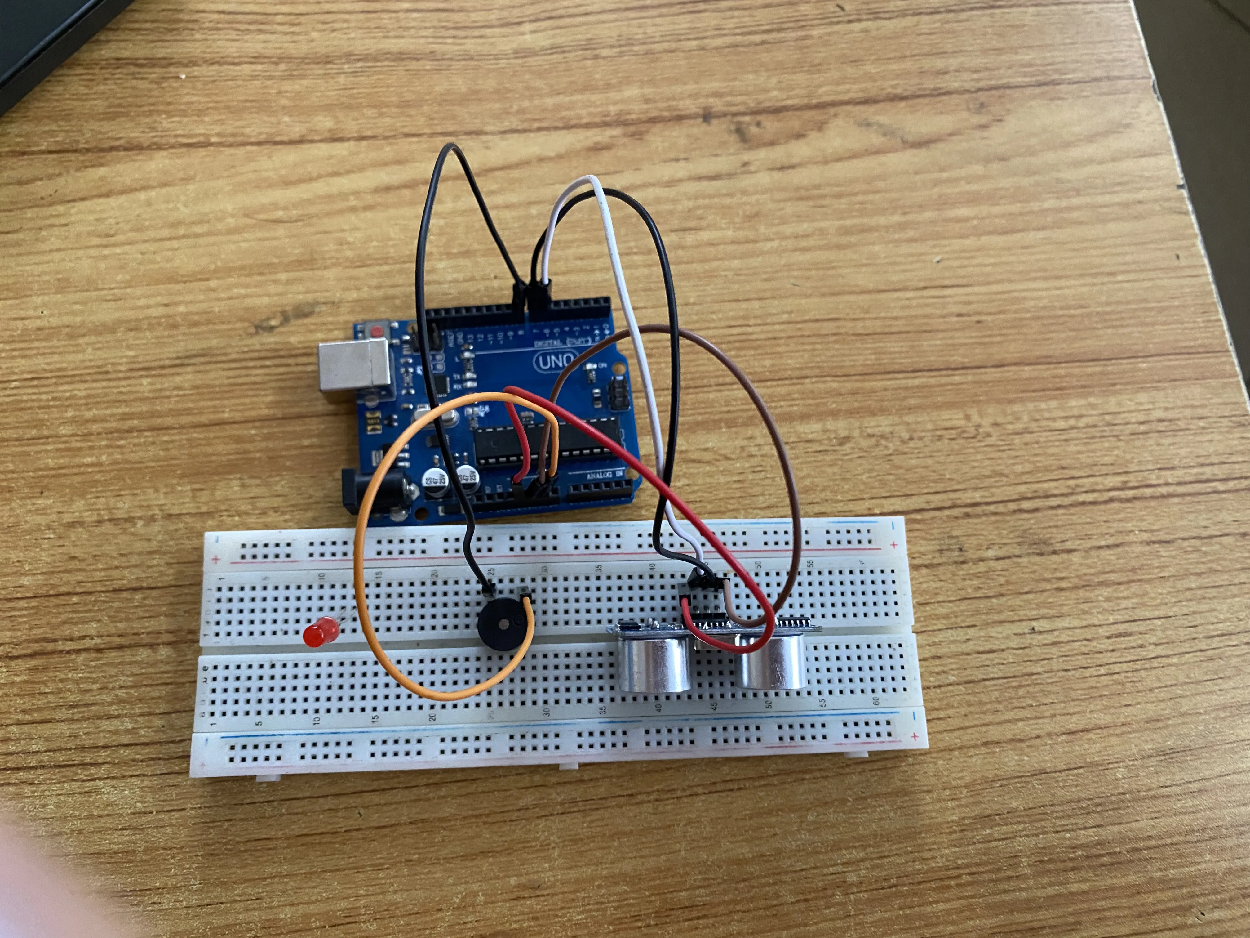 LED fixed on breadboard