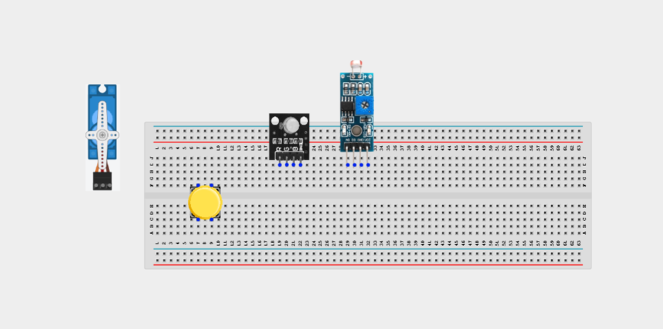 Components on breadboard