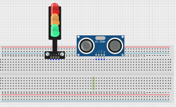 LED fixed on breadboard